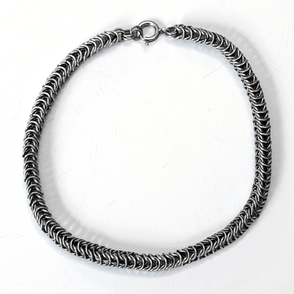 Vintage Sterling Silver Chainmaille Box Chain Unisex Bracelet/Ankle Bracelet - Picture 2 of 8